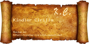 Kindler Cirilla névjegykártya